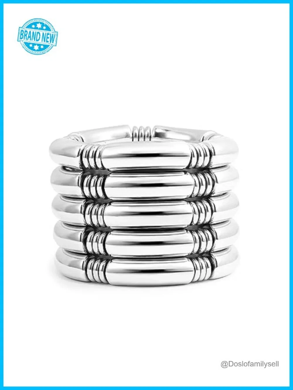 Gold Plated Chunky Bangle Bracelets Set Stack Layered Bamboo Tube Stretch